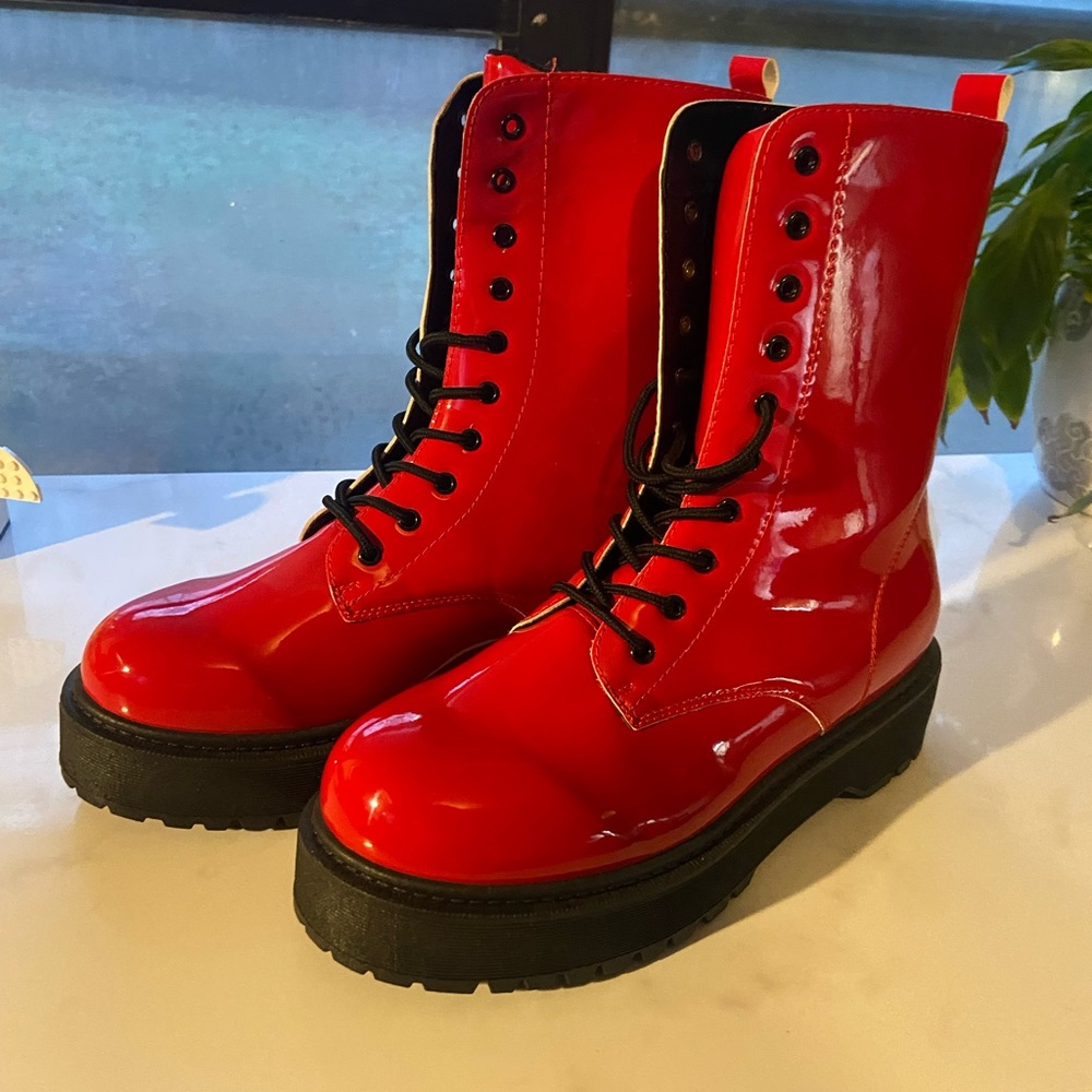 Size 11 Red Combat boots